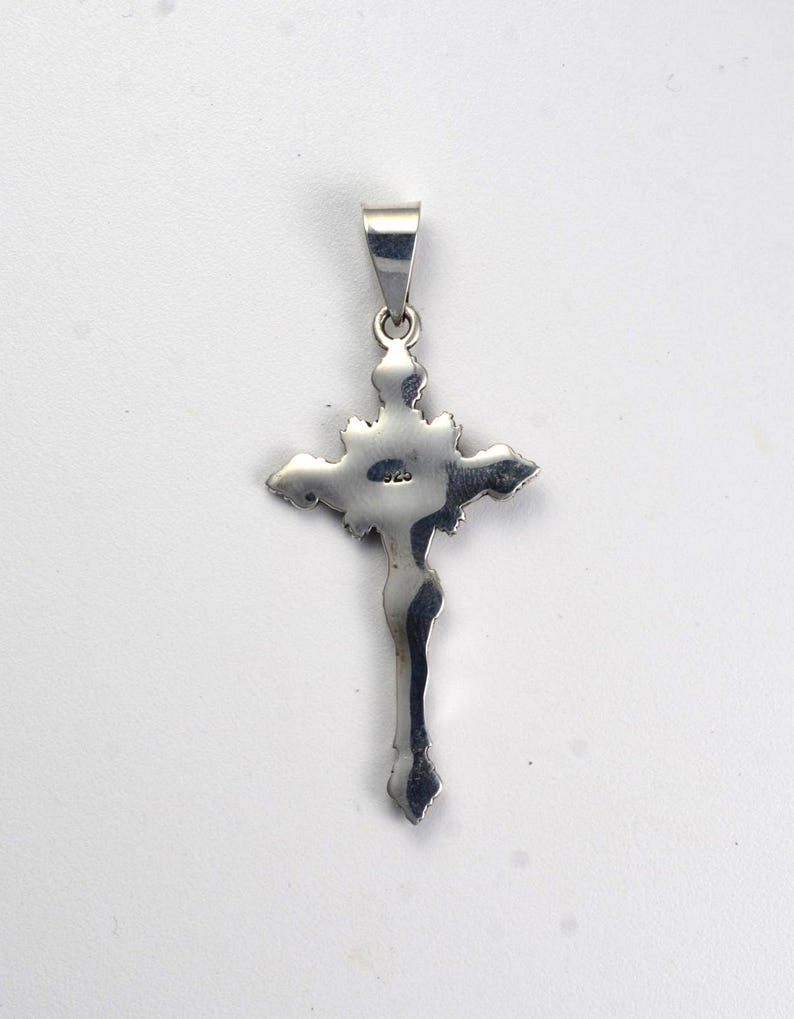 sterling silver INRI Crucifix cross with patina finish image 9