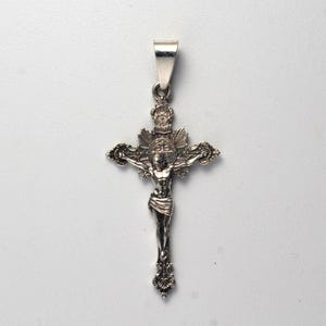 sterling silver INRI Crucifix cross with patina finish image 5
