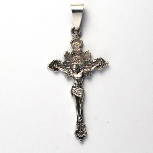 sterling silver INRI Crucifix cross with patina finish image 4