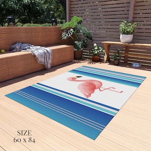 Décoration flamant rose d'été, tapis aquatique d'été, tapis de jeu pour l'espace, maison de plage, design tropical, terrasse de piscine, tapis d'extérieur, décoration de chambre d'enfant, été