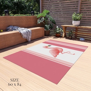Décoration flamant rose, tapis d'été, tapis de jeu, maison de plage, design tropical, terrasse de la piscine, tapis d'extérieur, chambre d'enfant, rose d'été