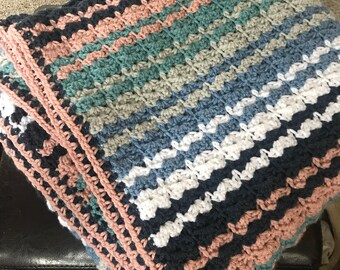Handmade crochet Afghan. Custom colors!