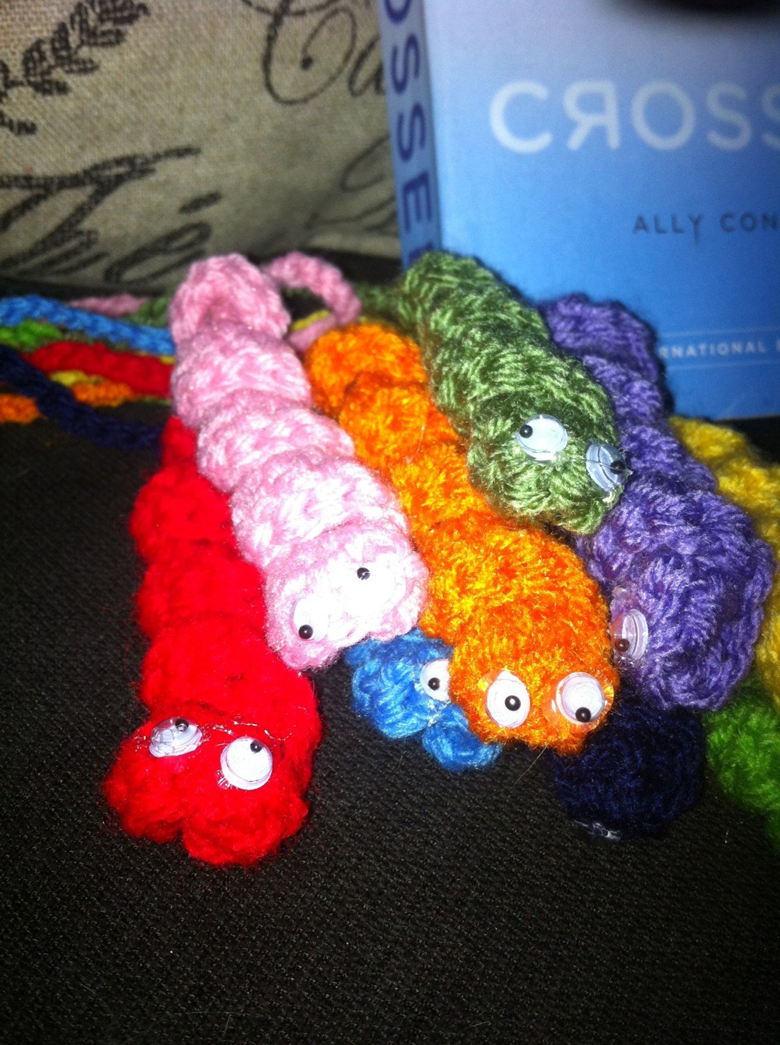 Set of Crochet Bookworm Bookmarks Etsy