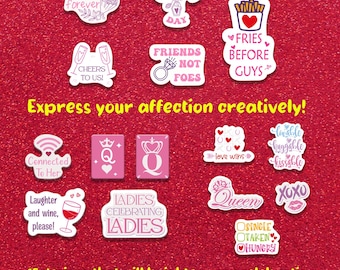 Paquete PDF del Día de San Valentín, pegatinas prediseñadas del Día de San Valentín, regalos del Día de San Valentín, decoración del Día de San Valentín, descarga digital del Día de San Valentín