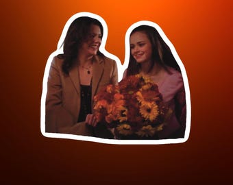 Gilmore Girls Halloween Sticker – 3 Inch Sticker Featuring Rory & Lorelai | Autumn Fall