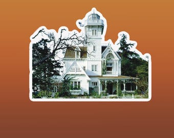 Pegatina de la película Magia Práctica: Fan Art de Halloween, diseño minimalista, con temática de brujas, regalo único para cinéfilos.