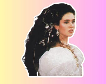 Labyrinth Sticker – 80s Movie Icon, Jennifer Connelly, Fantasy Art, Labyrinth Character Sticker, Classic Film Merchandise, Vinyl Decal