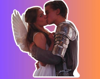 Romeo + Juliet 1996 Movie Sticker – Iconic Film Art, Shakespeare Modern Twist, Claire Danes & Leonardo DiCaprio, Vintage 90s Aesthetic, Pop