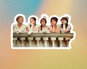 Pride and prejudice Sticker – 3-Inch Sticker Featuring Elizabeth and Bennet sisters
