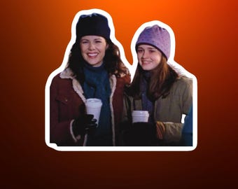 Gilmore Girls Halloween Sticker – 3 Inch Sticker Featuring Rory & Lorelai | Autumn Fall