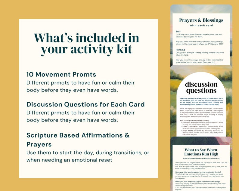 Bible Verse Game for Sunday School Activity Kids Scripture Movement Card Prayer Preschool Gross Motor Tool Homeschool Christian Printable image 3
