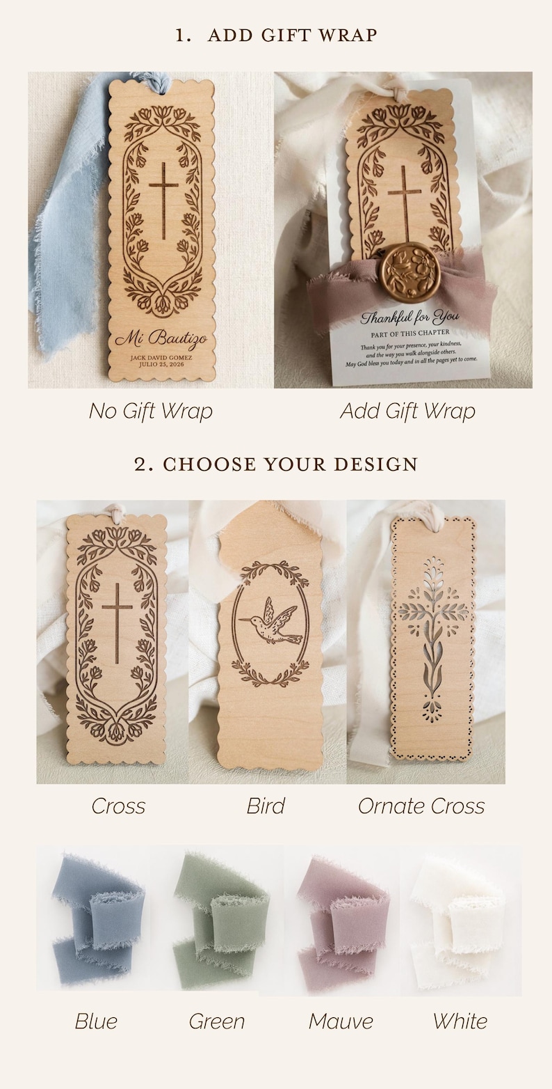 Baby Boy Baptism Party Favor Guest Gift Christening Bookmark Personalized Favor First Communion Bulk Souvenir Girls Engraved Cross Keepsake image 8
