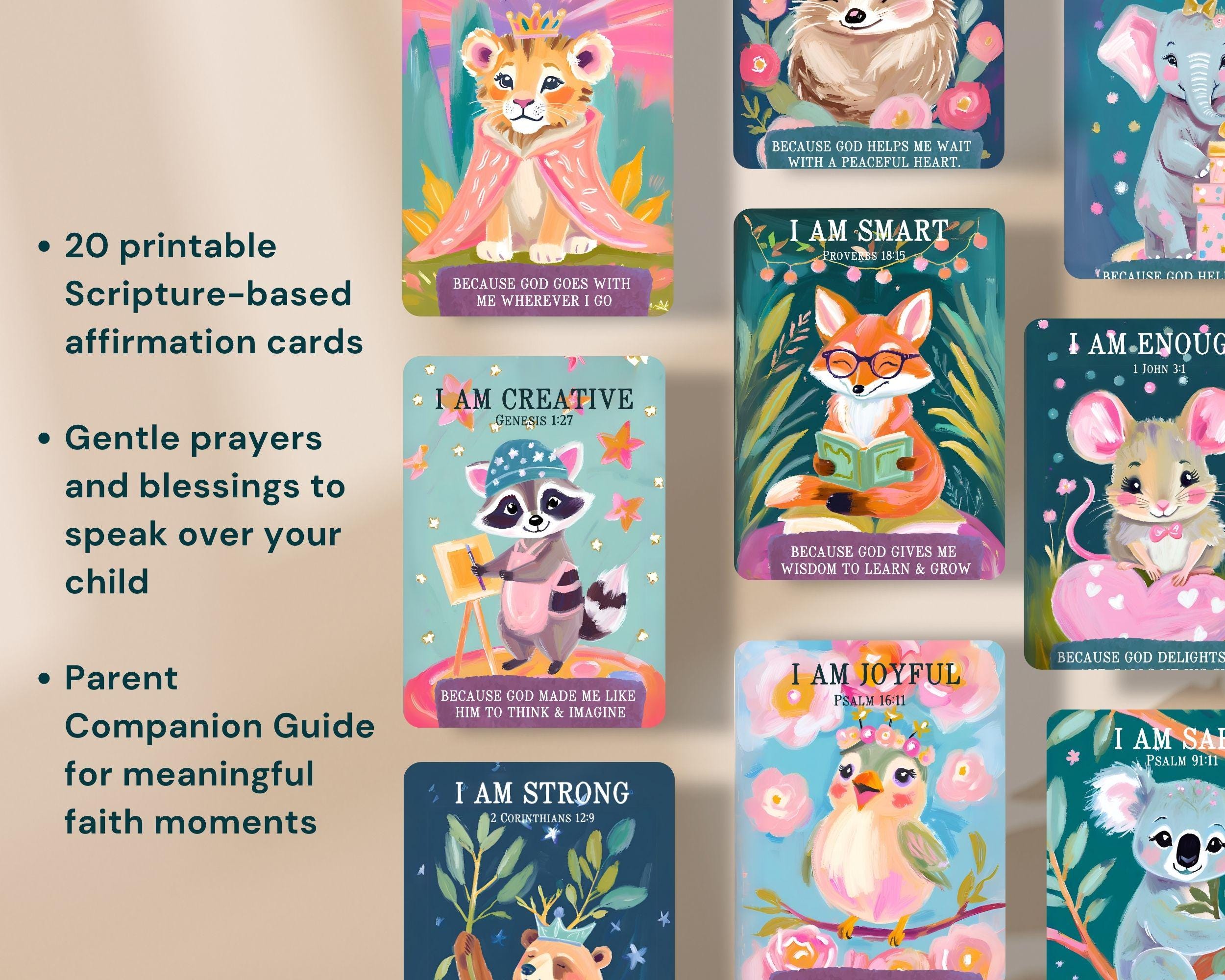 Christian Affirmation Cards for Kids Homeschool Prayer Printable Bible ...