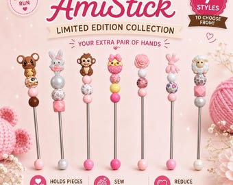 Handmade Amigurumi Sewing Tool, Decorative Beaded Positioning Aid, Amistick Sticks