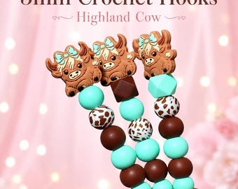 Ergonomic 5mm Crochet Hook | Highland Cow Amigurumi Crafting Needle