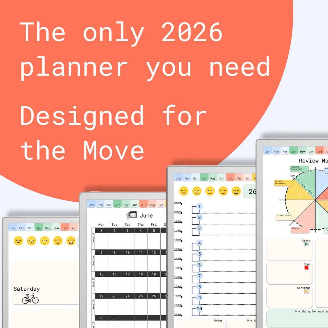 2026 Digital Planner for Remarkable Paper Pro Move (7.3") | Hyperlinked ...