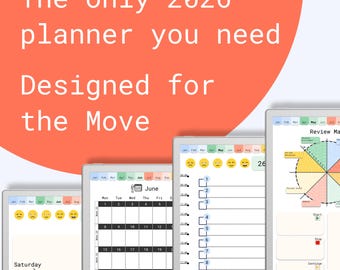 2026 Digital Planner for reMarkable Paper Pro Move (7.3") | Hyperlinked PDF | Weekly Plan, Reflection & Weekend View