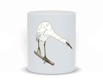 Little Blue Heron (Juvenile) Bird Mug, available in 11oz Or 15oz
