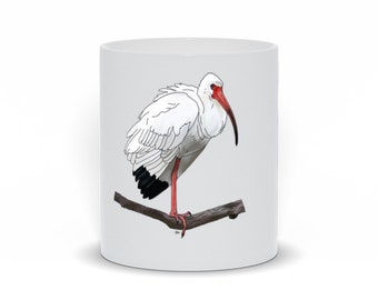 White Ibis Bird Coffee Or Tea Mug, available as 11oz Or 15oz