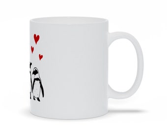 Cute African Penguin Love Coffee Mug Or Tea Mug  - 11oz & 15oz