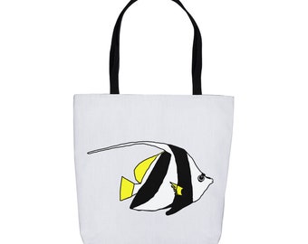 Schooling Bannerfish Tote Bag