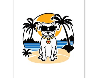 California Cool Pup Sticker With Beachy Vibes And A Sunny Attitude