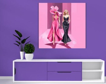 Pink in the City Digital Wall Art | Fashion Illustration Printable | Glam Pink Wall Decor | Modern Feminine Art | Instant Download