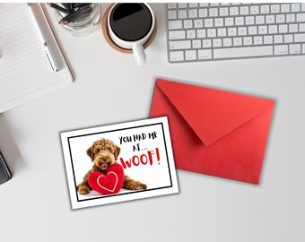 You Had Me at Woof Printable Dog Love Card | Cute Puppy Valentine or Love Greeting Card | Digital Download
