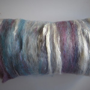 Fibery Watercolors Art Batt -  Kid Mohair   Alpaca    Angelina    Fine Wools    Silk   ~4 oz