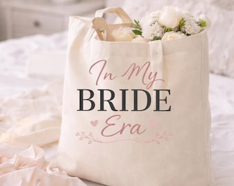 Personalized Canvas Tote Bag, Bridesmaid & Bride Gift, Custom Name Tote, Wedding Favor Bag, Bachelorette Tote, Natural Cotton Tote