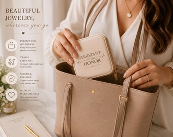 Assistant to the Honor Jewelry Case, Personalized Travel Jewelry Box, Bridesmaid Proposal Gift, Bridal Party Gift, Wedding