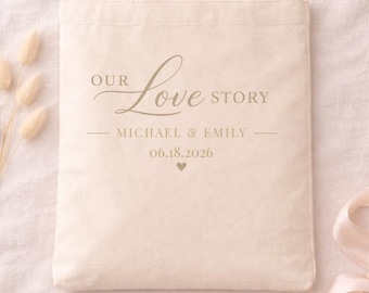 Personalized Canvas Tote Bag, Bridesmaid & Bride Gift, Custom Name Tote, Wedding Favor Bag, Bachelorette Tote, Natural Cotton Tote