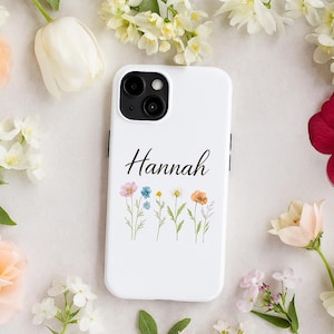 Custom Name Floral iPhone Case |Personalized Phone Case for Her | Aesthetic Gift for Teen Girl |Cute Protective iPhone Cover 2025