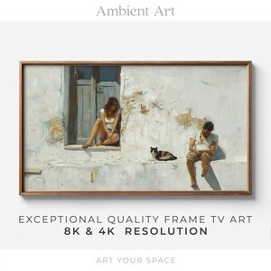 TV Art | Summer Chill Country House Vintage Oil Painting | Artwork for Samsung The Frame, HISENSE Canvas, TCL NXTFrame, 4K, 8K | T094