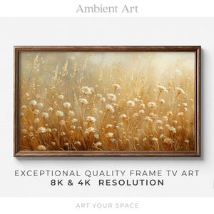 TV Art | Field Flowers Warm Colors Oil Paiting |Artwork for Samsung The Frame, HISENSE Canvas, TCL NXTFrame, 4K, 8K | T10