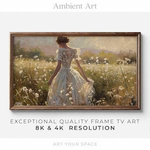 TV Art | Mysterious Bride Wildflower Field Landscape Oil Painting | Artwork for Samsung The Frame, HISENSE Canvas, TCL NXTFrame, 4K, 8K | T1