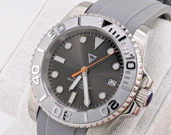 Watch Diver 40mm Automatic Full Grey Sapphire Crystal - 1-year warranty, Box and Case FREE!