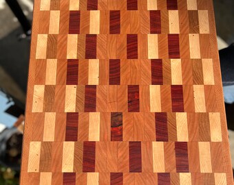Cutting board, endgrain board, Padauk Cherry, Oak, Maple, Hickory