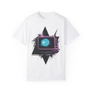 Retro Vintage Neon Unisex T-shirt, 80er 90er Jahre Stil T-Shirt, Neon Farben Shirt, Retro Design Top, Hipster Mode Kleidung