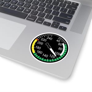 Airspeed Indicator Sticker, Aviation Decal, Pilot Gift, Aircraft Speedometer Vinyl, Plane Lover, Flight Enthusiast, Travel Decor, Flying
