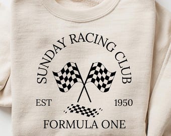 Sudadera de Fórmula 1 del Sunday Racing Club, camiseta de Fórmula 1, camiseta de F1, regalo de Fórmula 1, atuendo de carreras a juego para toda la familia, regalo del equipo de carreras de F1