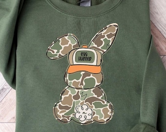 Egg Hunter Camo Easter Sweatshirt, Easter Toddler Sweatshirt, Easter Day Shirt, Camo Easter Bunny Shirt, Happy Easter Shirt, Easter Camo Tee