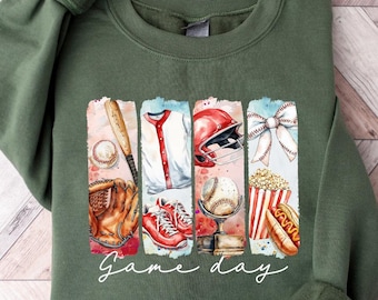 Spieltag Baseball Sweatshirt, Baseball Spieltag Shirt, Baseball Saison Pullover, Retro Baseball Sweatshirt, Baseball Liebhaber Geschenk