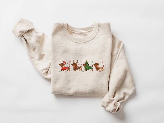 Dachshund Christmas Sweatshirt, Wiener Dog Holiday Shirt, Dog Lover Gift ,Holiday Sweater, Cute Christmas Dog Shirt, Funny Pet Lover Gift