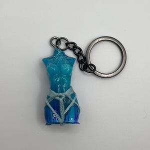 Shibari rope bondage keychain - Small 1.5” - goddess figure feminine bondage art