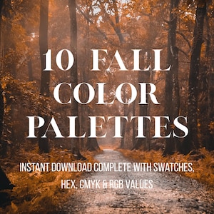 Herbstfarbpaletten-Bundle | 10 Herbstästhetische Hex-Codes für Canva und Branding • Digitaler Download für Designer, Social Media, Mood Boards