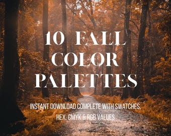 Bundel herfstkleurenpalet | 10 hexadecimale codes voor Canva (digitale download)