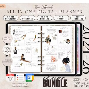 Digital Planner Undated, iPad & Android Planner, GoodNotes Planner, Digital Calendar, Daily, Weekly, Monthly Journal, 2024 2025 iPad Planner