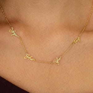 Multi-Name Family Necklace, Multiple Nameplated Necklace, Personalized Multiple Name Necklace, Necklace for Family Names, Gift For Her