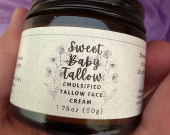 Raw Honey/Tallow Cream | Nourishing Face & Body Moisturizer | Natural Skincare/ handmade